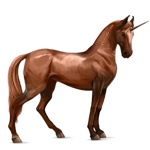 unicornio de montar finlandés alazán
