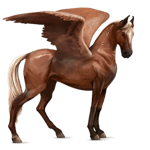 pegaso de montar alazán crines lava