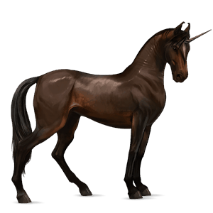 unicornio de montar akhal-teke alazán tostado crines lava