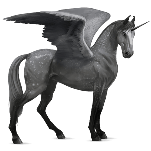 unicornio de montar alado marwary gris claro