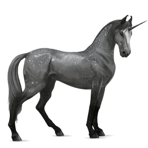 unicornio de montar gris tordo