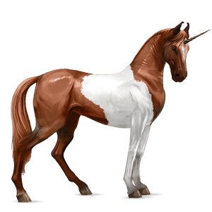 unicornio de montar alazán