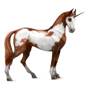 unicornio de montar marwary pío alazán overo