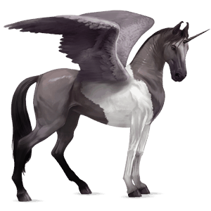 unicornio de montar alado pío overo bayo