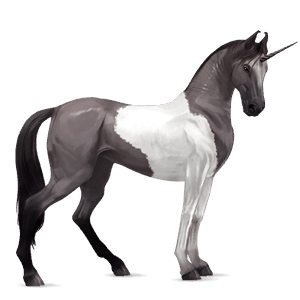 unicornio de montar pío tobiano alazán