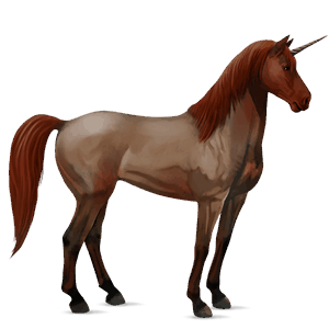 unicornio de montar bayo