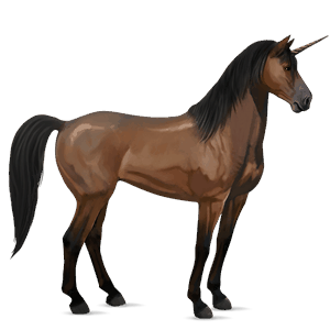 unicornio de montar alazán tostado