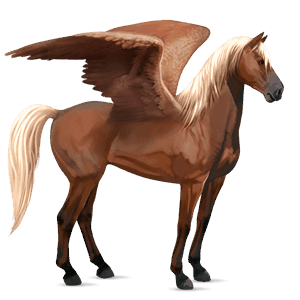 pegaso de montar cuarto de milla alazán crines lava