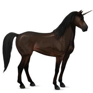 unicornio de montar mustang bayo tostado