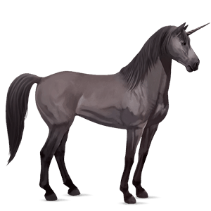 unicornio de montar mustang gris ratón
