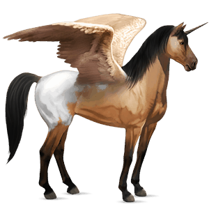 unicornio de montar alado pura raza española bayo cereza