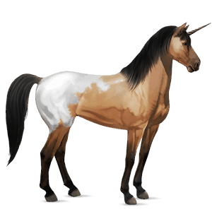 unicornio de montar roano