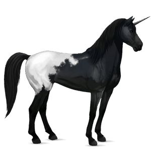 unicornio de montar negro