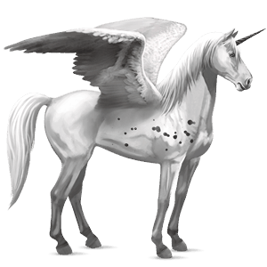 unicornio de montar alado peruano de paso cremello