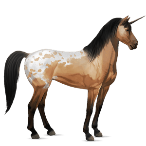 unicornio de montar cuarto de milla alazán crines lava