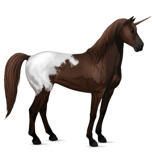 unicornio de montar pinto pío tobiano alazán