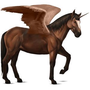 unicornio de montar alado brumby gris claro
