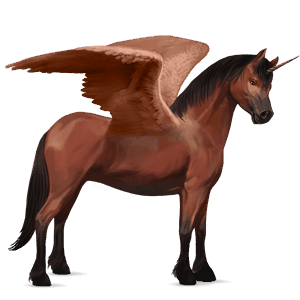 unicornio poni alado  quarter poni bayo tostado