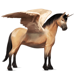 unicornio poni alado  conemara alazán crines lava