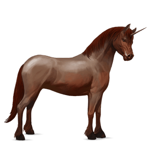 unicornio poni poni de silla belga alazán tostado