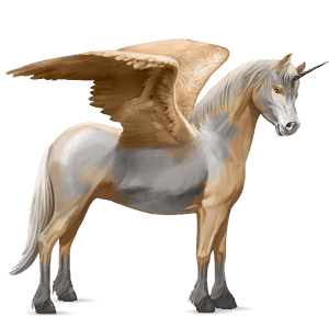 unicornio poni alado  quarter poni bayo