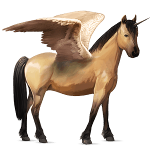 unicornio poni alado  shetland pío tobiano gris ratón