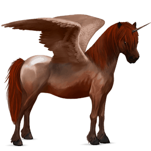 unicornio poni alado  conemara alazán