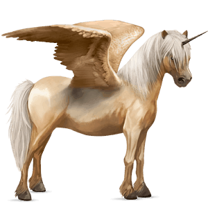 unicornio poni alado  conemara bayo