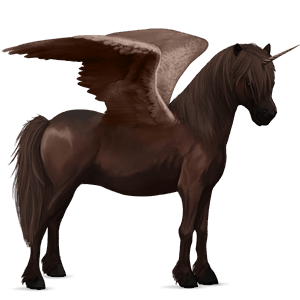 unicornio poni alado  alazán tostado