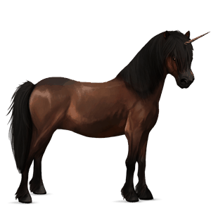 unicornio de montar pura sangre bayo tostado