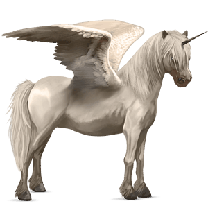unicornio poni alado  conemara roano