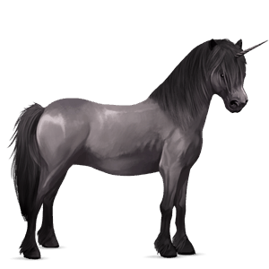 unicornio poni gris ratón