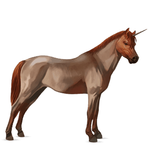 unicornio poni quarter poni bayo tostado