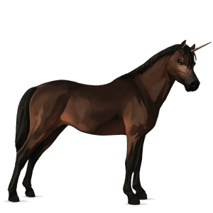 unicornio poni poni de silla belga alazán tostado crines lava