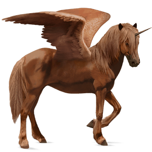 unicornio de montar alado caballo islandés alazán