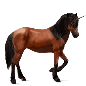 unicornio de montar caballo islandés alazán