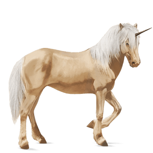 unicornio de montar alazán crines lava