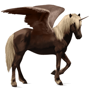 unicornio de montar alado pura raza española alazán tostado crines lava