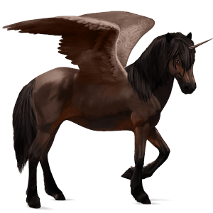 unicornio de montar alado morgan bayo tostado