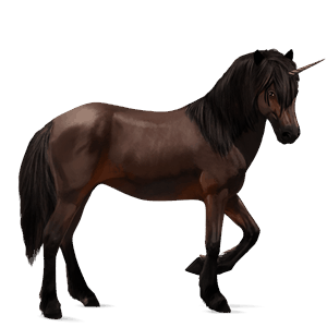unicornio de montar pura sangre bayo tostado