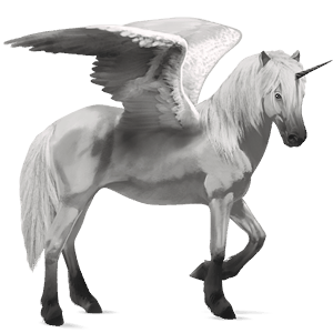 unicornio de montar alado gris claro