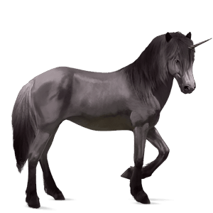 unicornio de montar gris tordo