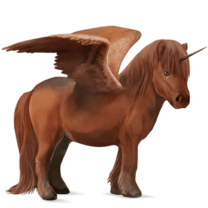unicornio poni alado  shetland alazán