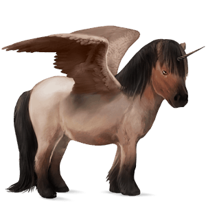 unicornio poni alado  shetland roano