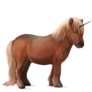 unicornio poni shetland palomino