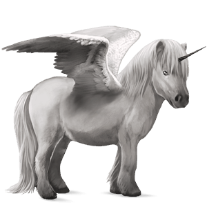 unicornio poni alado  gris claro