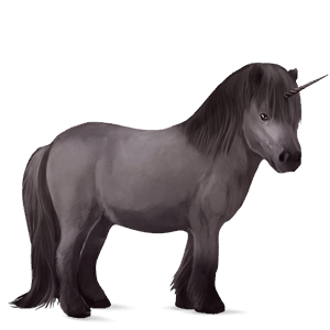 unicornio poni gris ratón