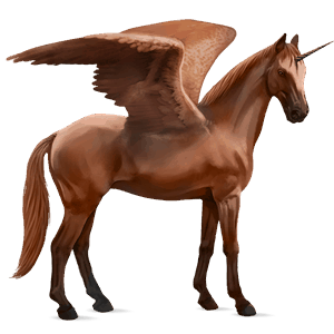 unicornio de montar alado kwpn alazán