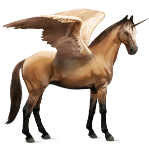 unicornio de montar alado bayo cereza