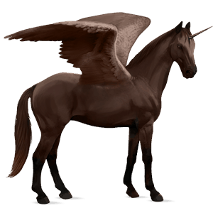 unicornio de montar alado trakehner bayo tostado